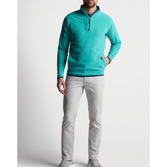 EUC Men's Peter Millar Lily Pad Thermal Flow Micro Fleece Half Zip Size LARGE - Picture 4 of 8